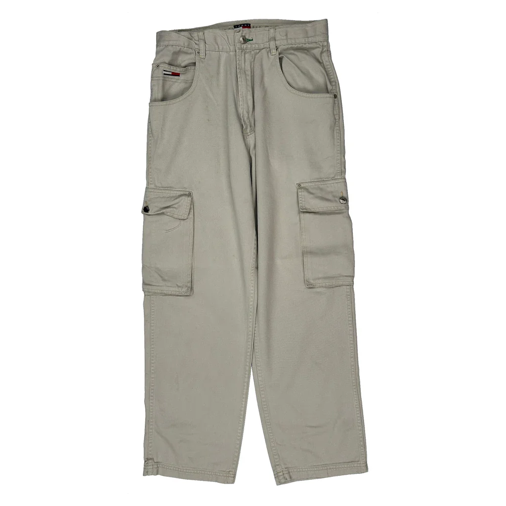 Tommy Jeans Cargo Trousers - 31W 31L Beige Cotton - Image 2