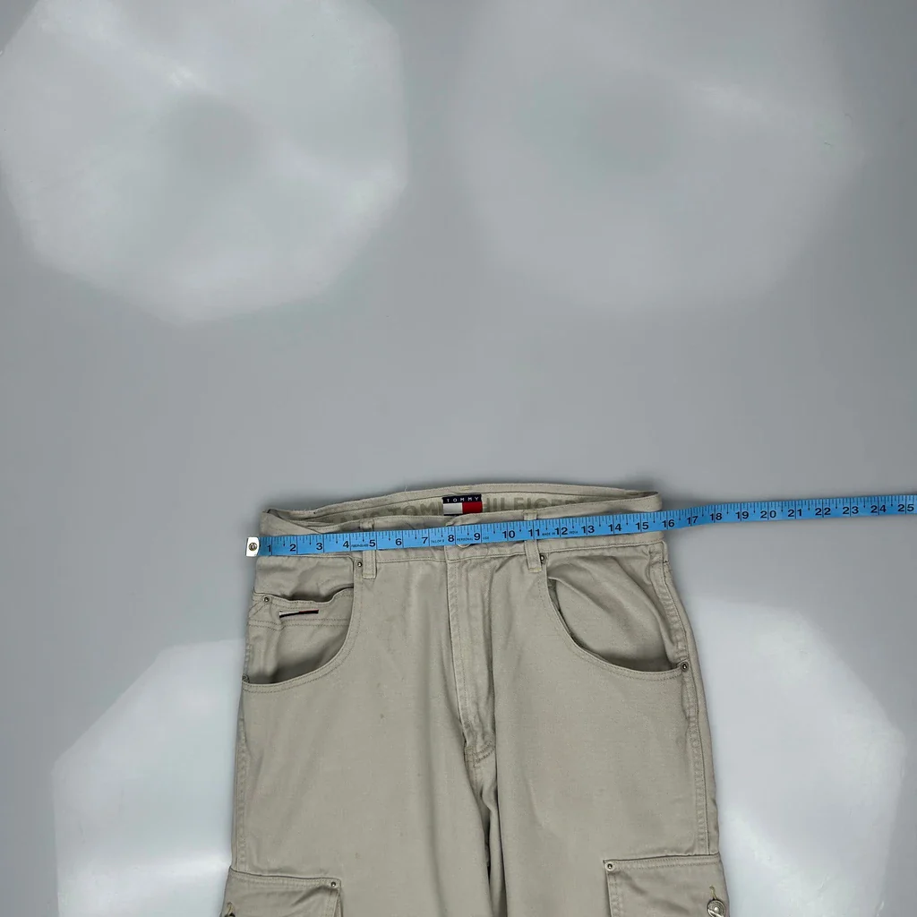 Tommy Jeans Cargo Trousers - 31W 31L Beige Cotton - Image 3