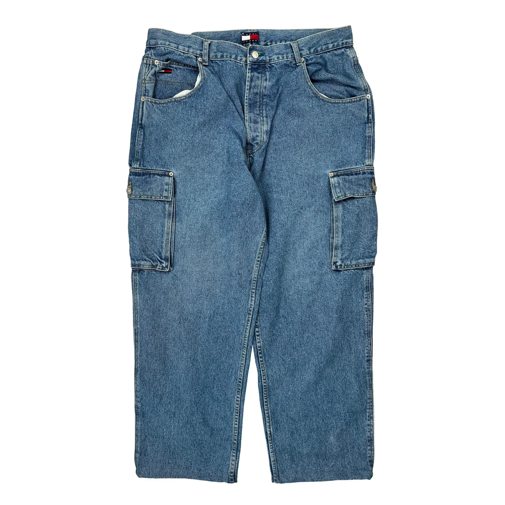 Tommy Jeans Cargo Trousers - 38W 30L Blue Denim - Image 2