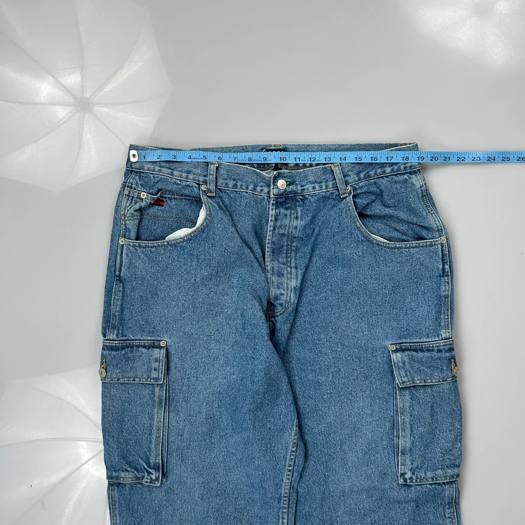 Tommy Jeans Cargo Trousers - 38W 30L Blue Denim - Image 3