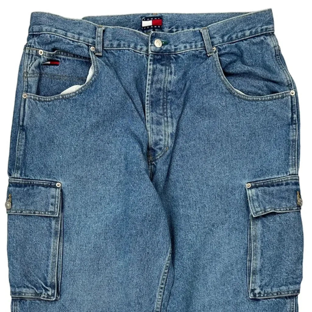 Tommy Jeans Cargo Trousers - 38W 30L Blue Denim - Image 9