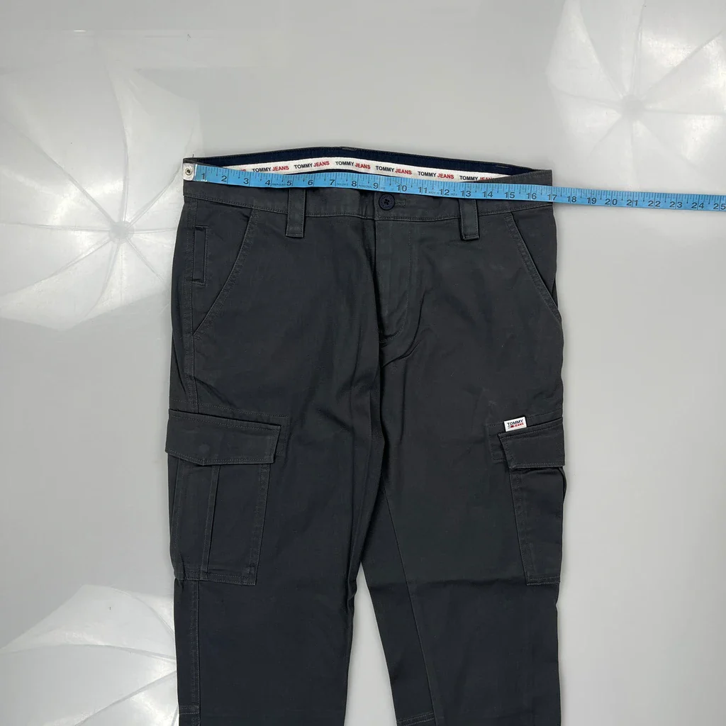 Tommy Jeans Cargo Trousers - 33W 28L Grey Cotton - Image 3