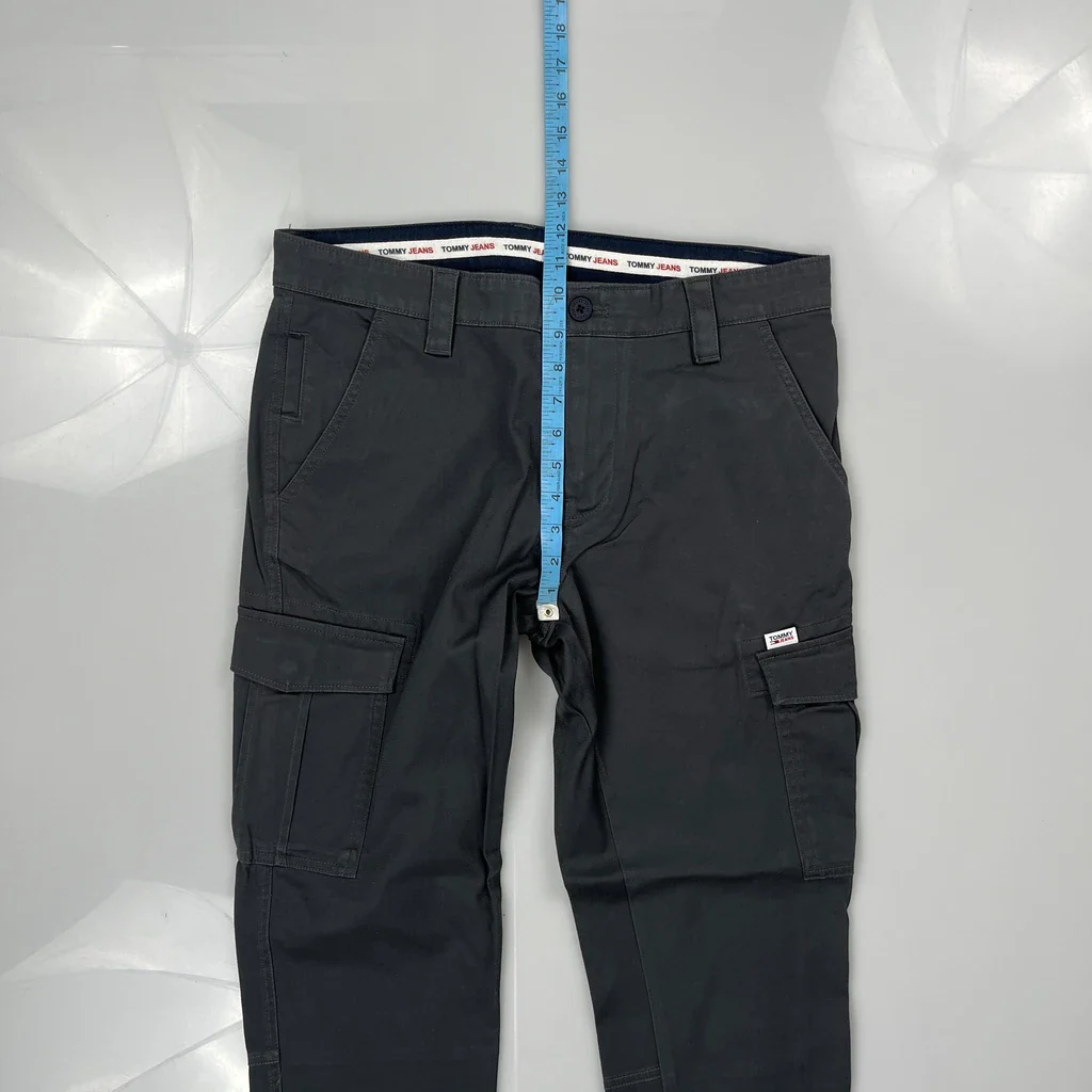 Tommy Jeans Cargo Trousers - 33W 28L Grey Cotton - Image 4