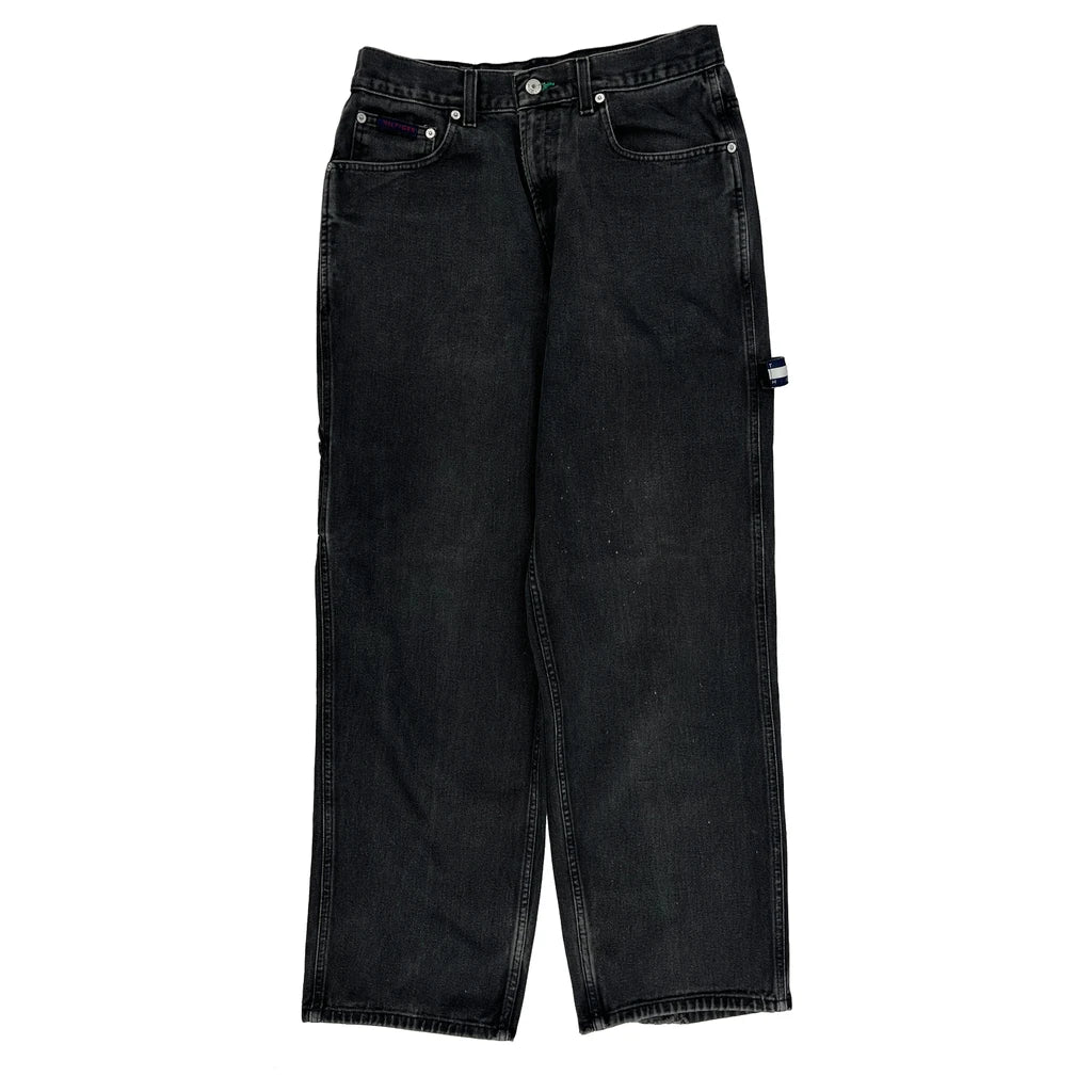 90s Tommy Jeans Carpenter Jeans - 31W 31L Black Cotton - Image 2
