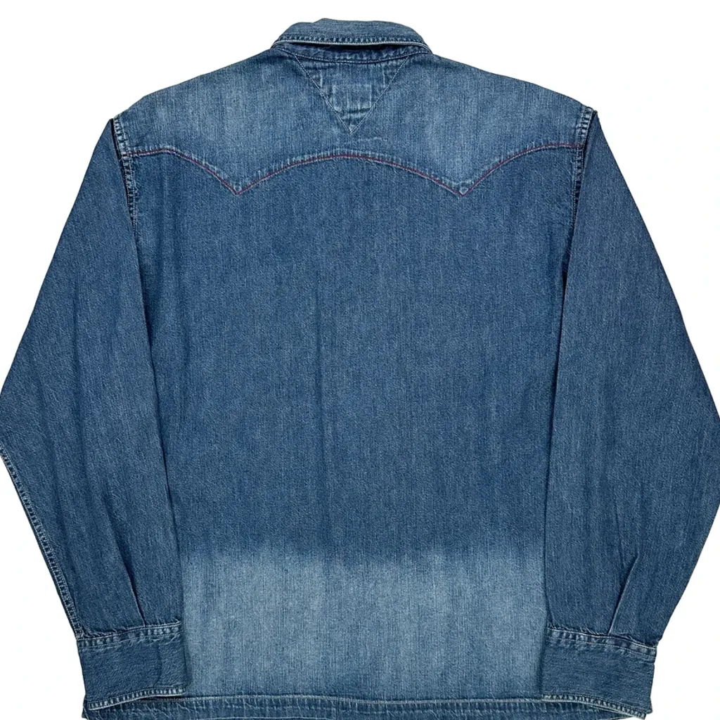 Tommy Jeans Denim Shirt - XL Blue Cotton - Image 6