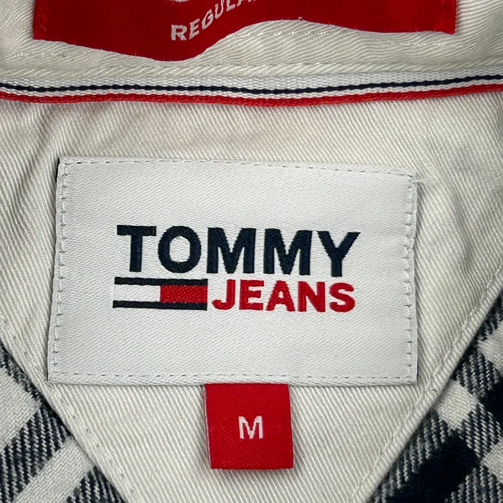 Tommy Jeans Checked Flannel Shirt - Medium Black & White Cotton - Image 3