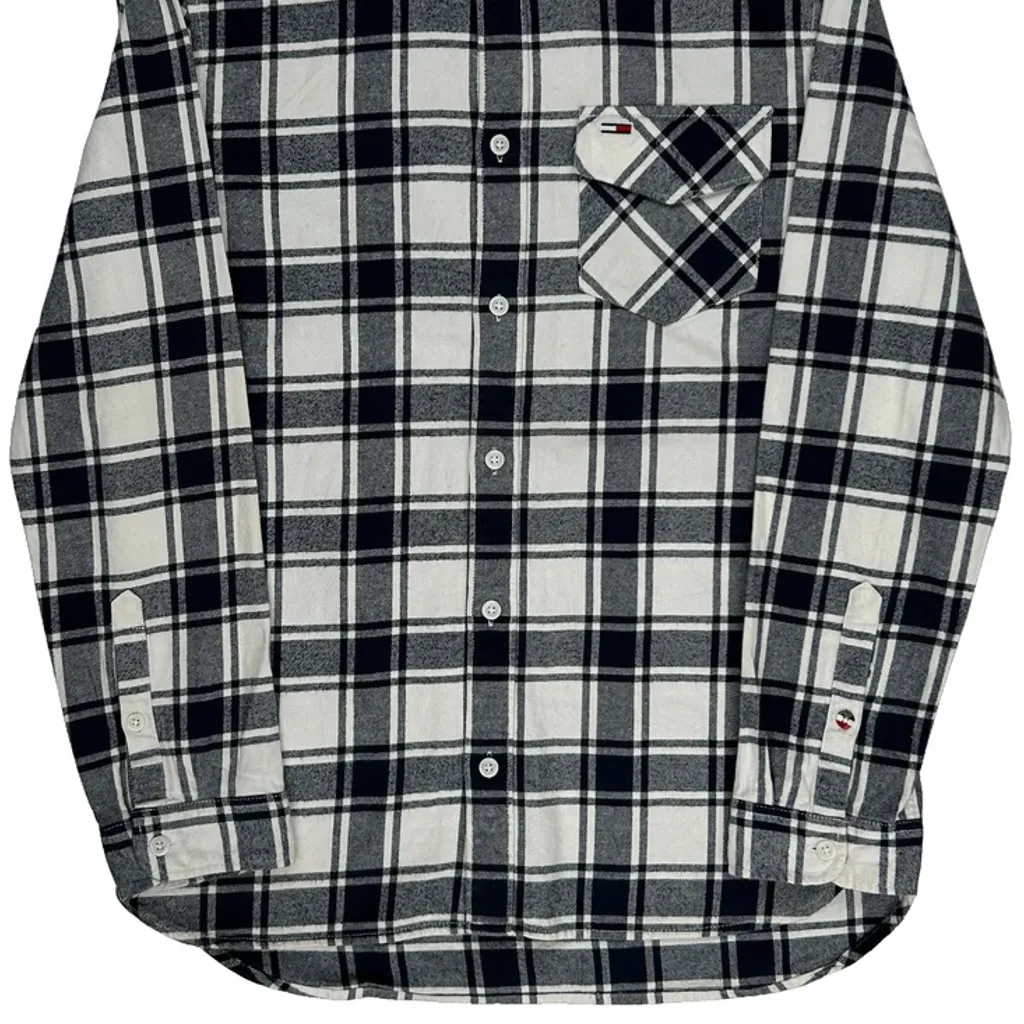 Tommy Jeans Checked Flannel Shirt - Medium Black & White Cotton - Image 5