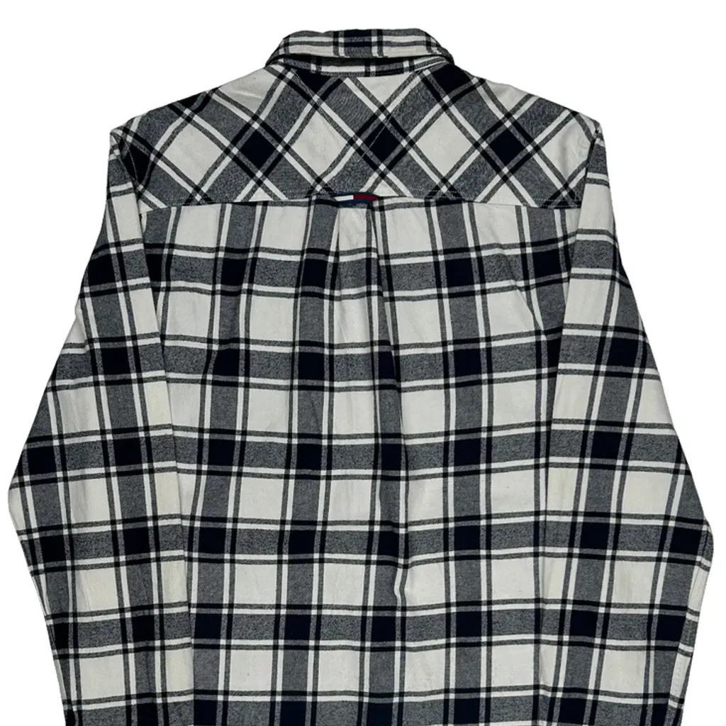 Tommy Jeans Checked Flannel Shirt - Medium Black & White Cotton - Image 7