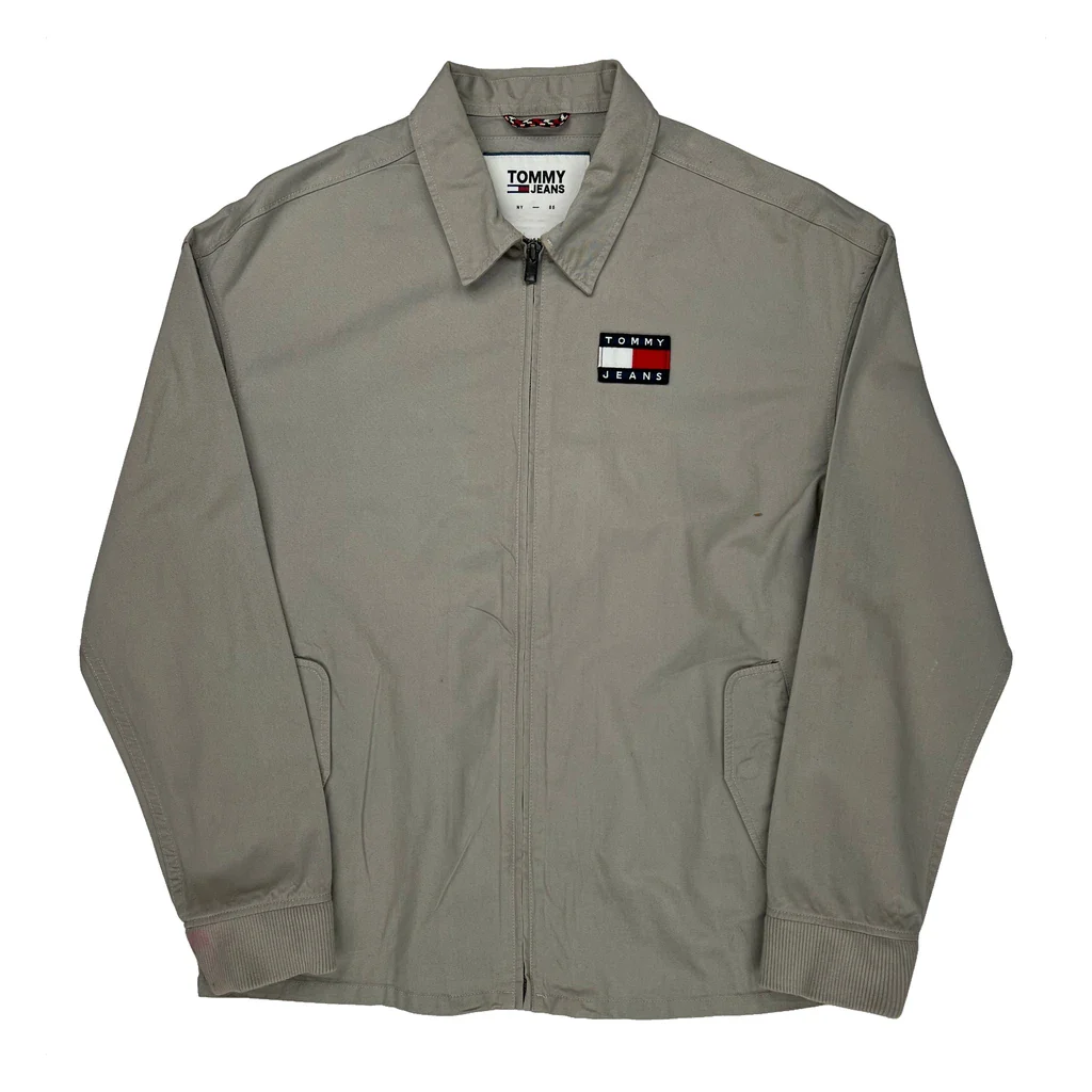 Tommy Jeans Harrington Jacket - Small Gray Cotton