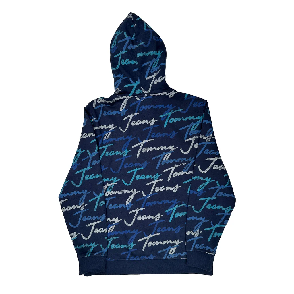 Tommy Jeans Hoodie - Medium Blue Cotton - Image 2
