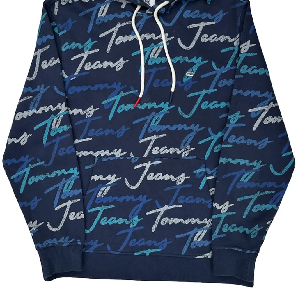 Tommy Jeans Hoodie - Medium Blue Cotton - Image 4
