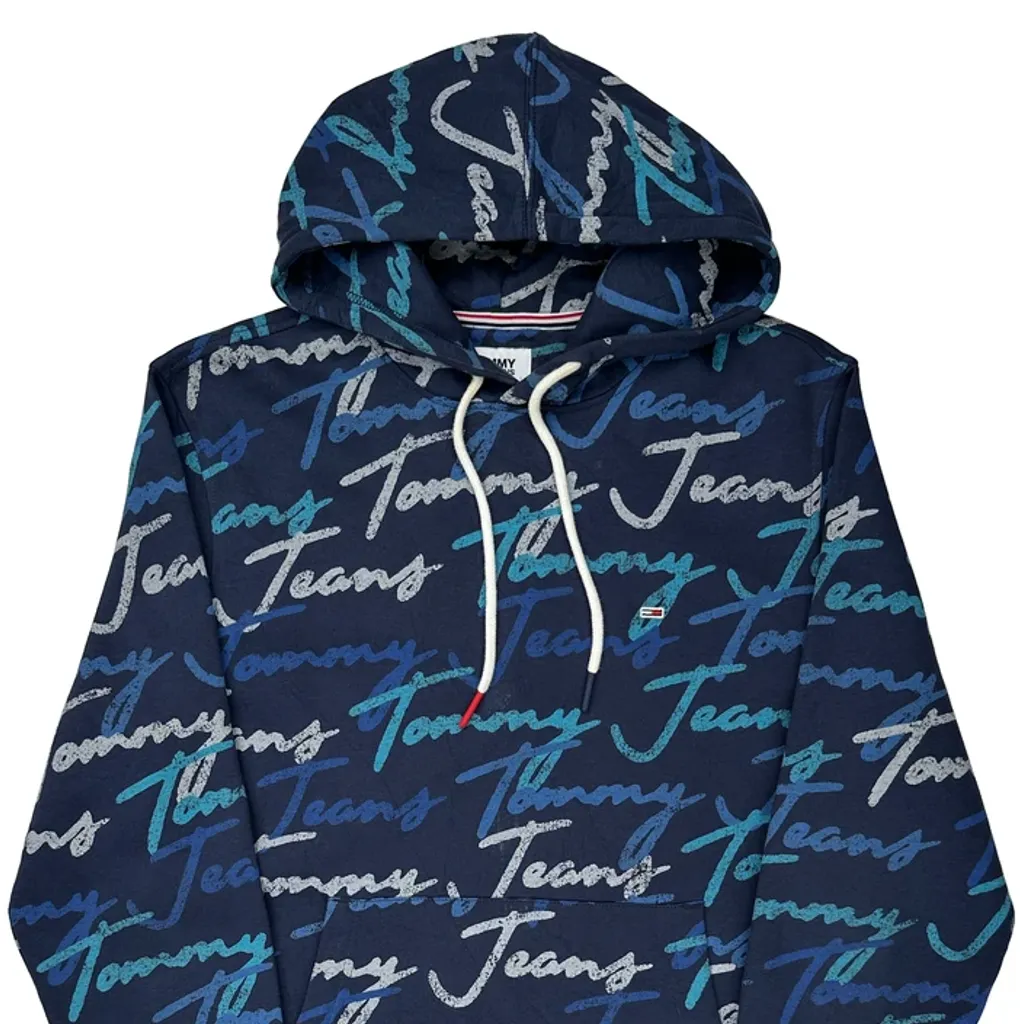 Tommy Jeans Hoodie - Medium Blue Cotton - Image 5