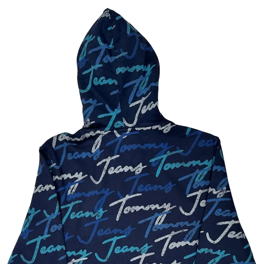 Tommy Jeans Hoodie - Medium Blue Cotton - Image 6