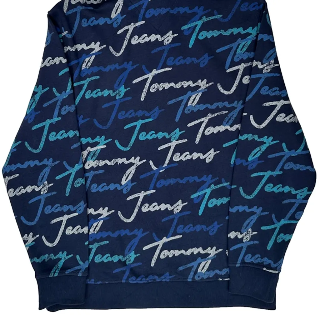 Tommy Jeans Hoodie - Medium Blue Cotton - Image 7
