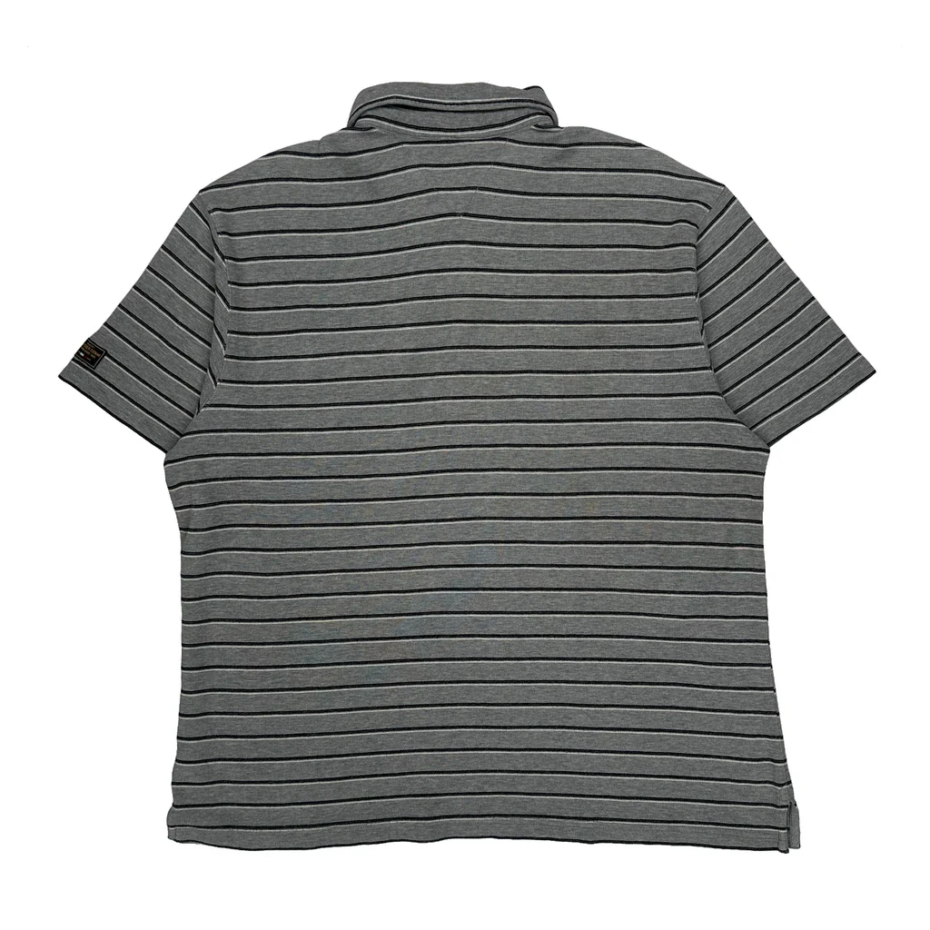 Tommy Jeans Striped Polo Shirt - Large Grey Cotton - Image 2