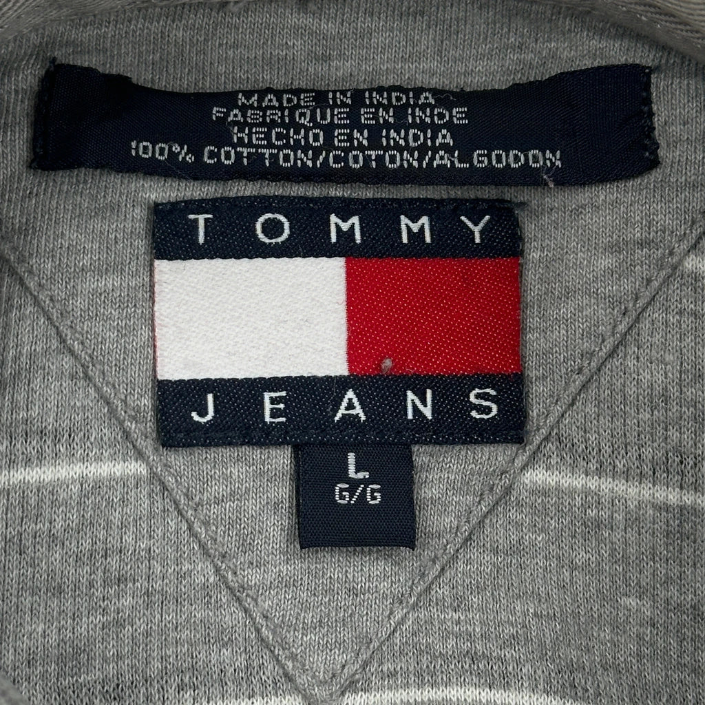 Tommy Jeans Striped Polo Shirt - Large Grey Cotton - Image 3
