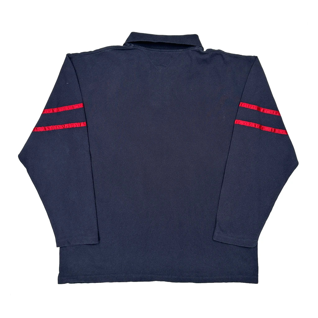 Tommy Jeans Striped Rugby Shirt - Large Navy Cotton - Image 2
