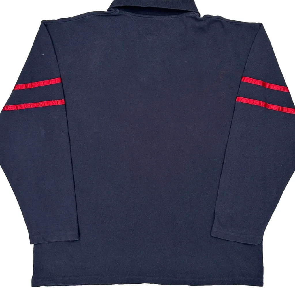 Tommy Jeans Striped Rugby Shirt - Large Navy Cotton - Image 6