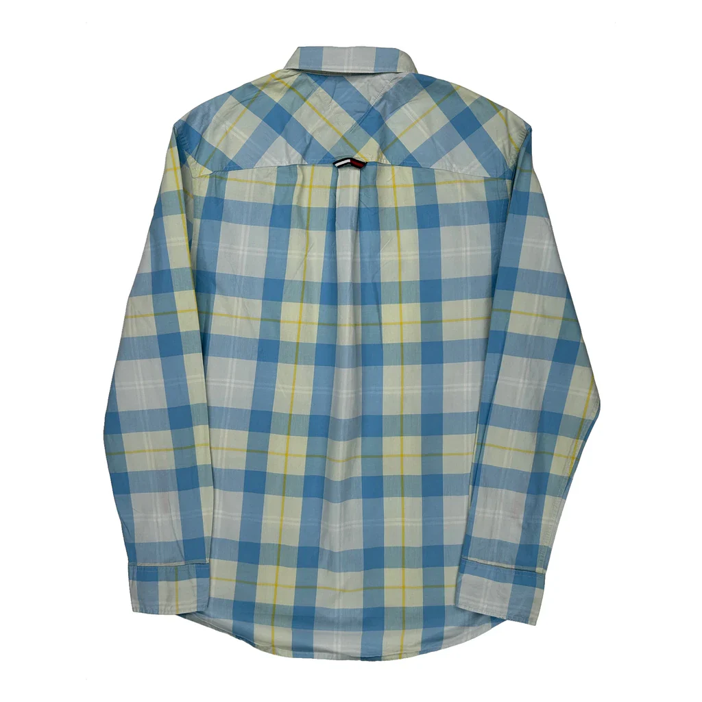 Tommy Jeans Checked Shirt - Medium Blue Cotton - Image 2