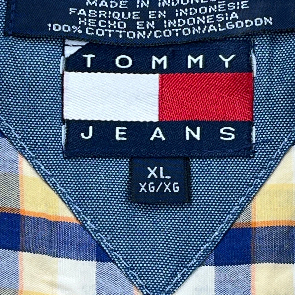 Tommy Jeans Checked Shirt - XL Blue Cotton - Image 3