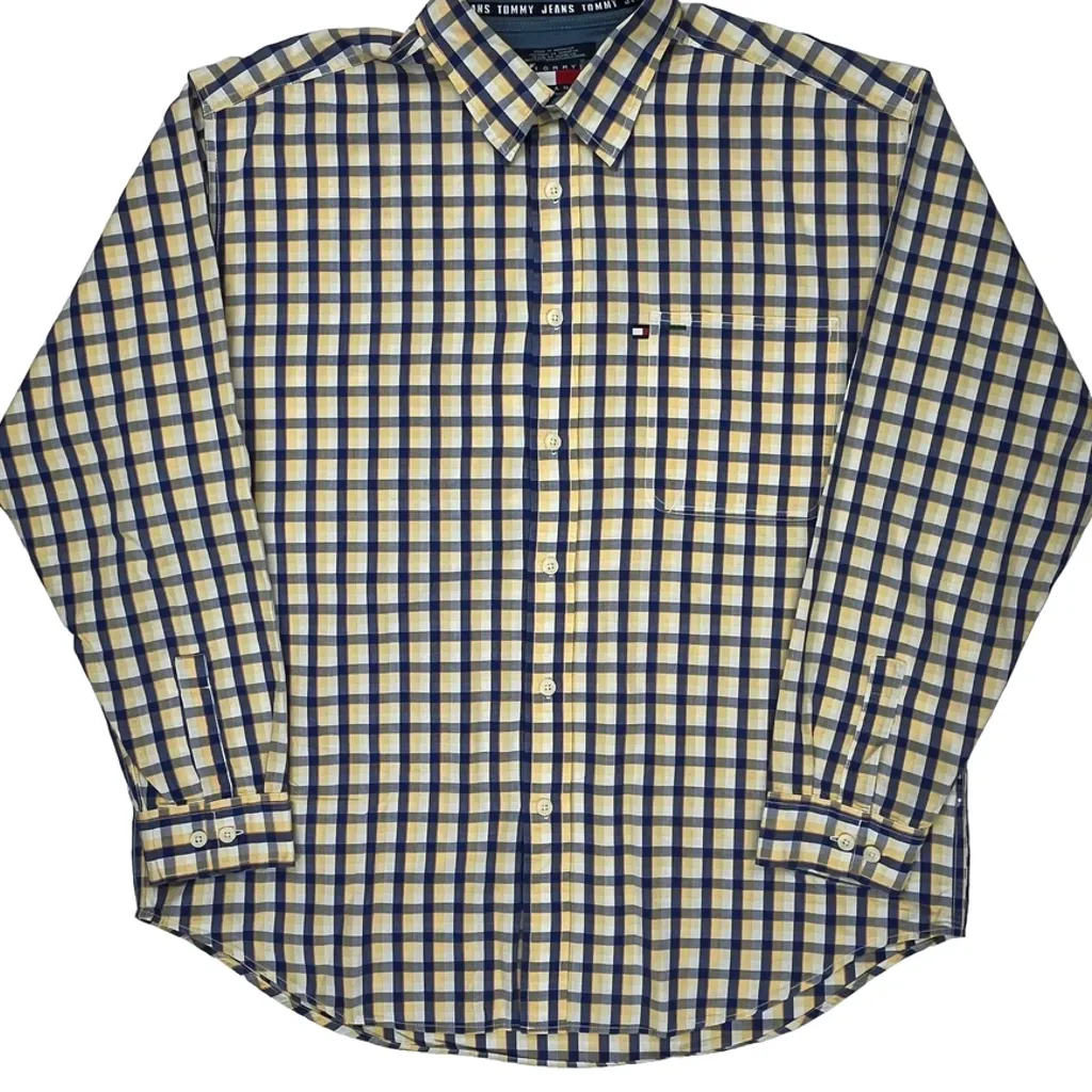 Tommy Jeans Checked Shirt - XL Blue Cotton - Image 4