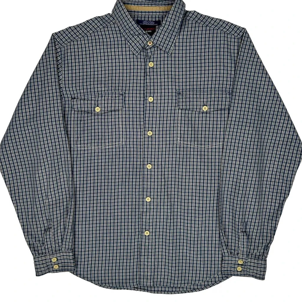 Tommy Jeans Checked Shirt - XL Blue Cotton - Image 4
