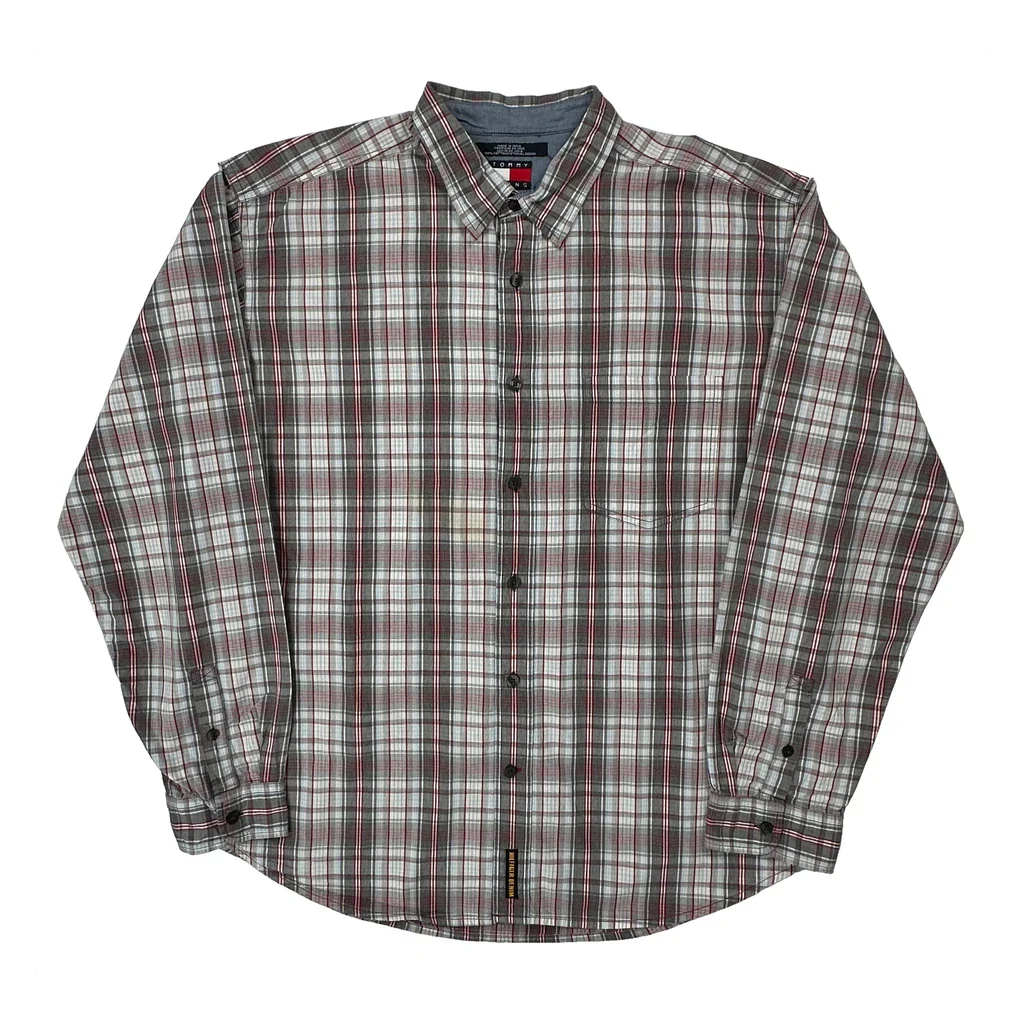 Tommy Jeans Checked Shirt - XL Grey Cotton
