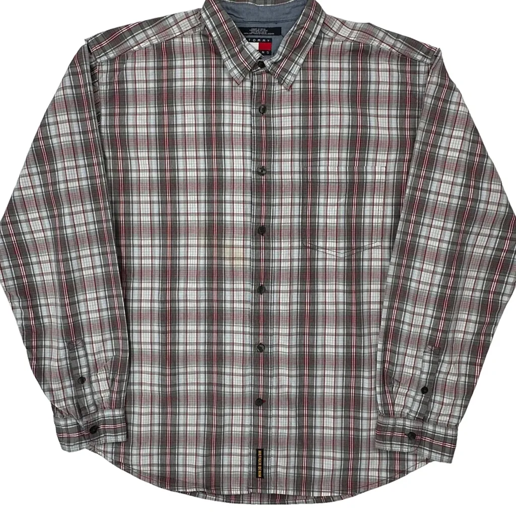 Tommy Jeans Checked Shirt - XL Grey Cotton - Image 4