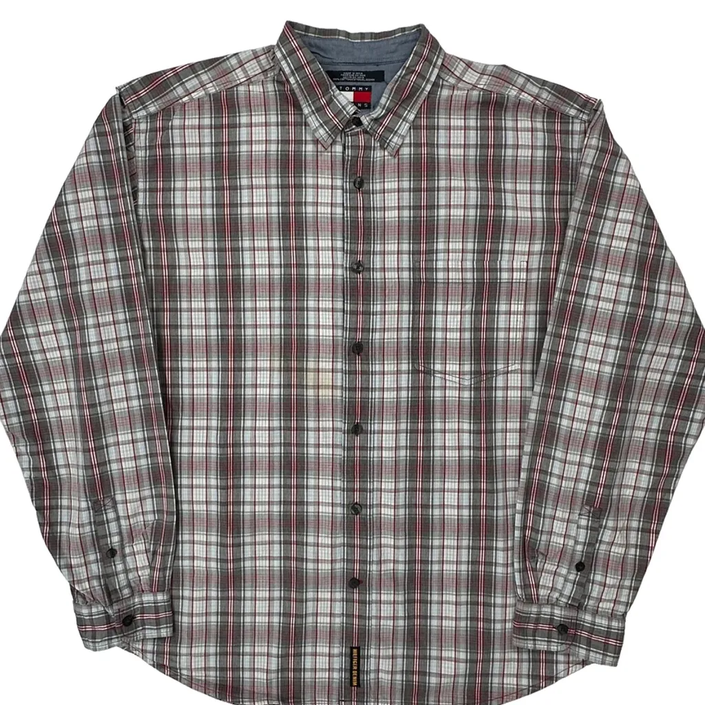 Tommy Jeans Checked Shirt - XL Grey Cotton - Image 5