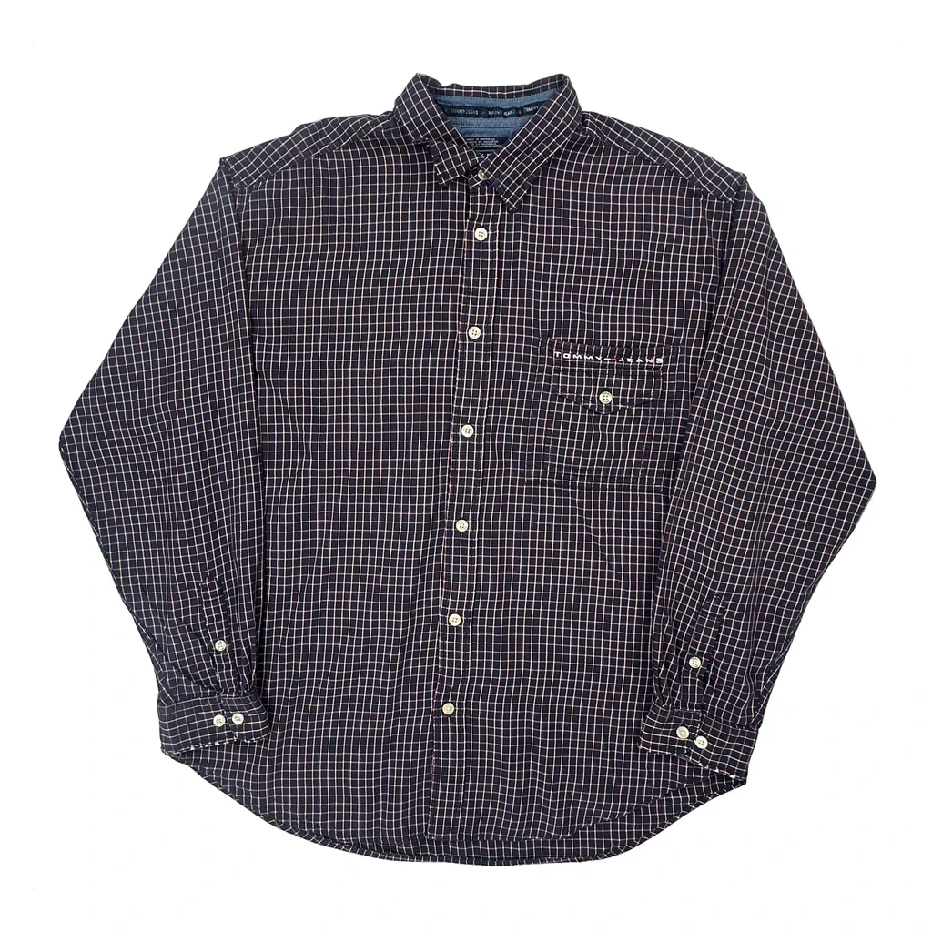 Tommy Jeans Checked Shirt - XL Navy Cotton