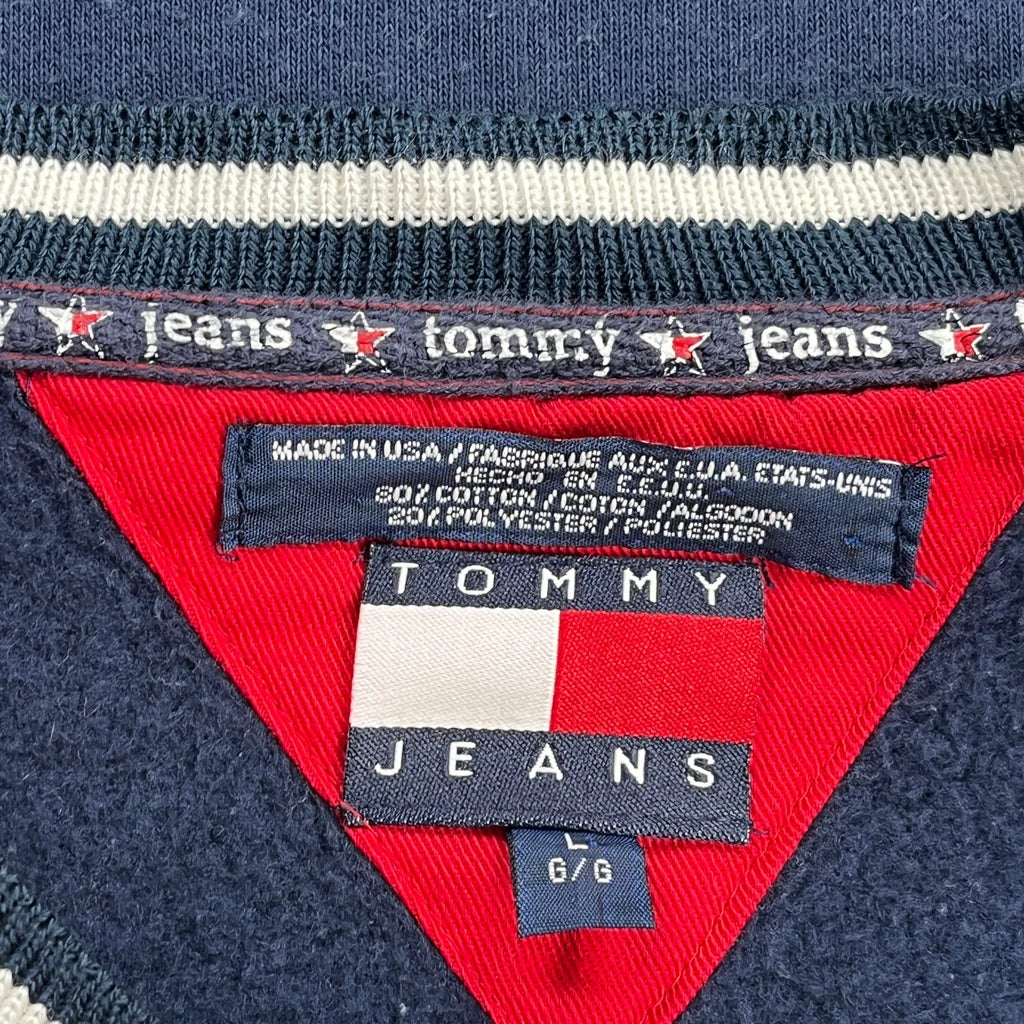 Tommy Jeans Spellout Sweatshirt - Large Blue Cotton Blend - Image 3