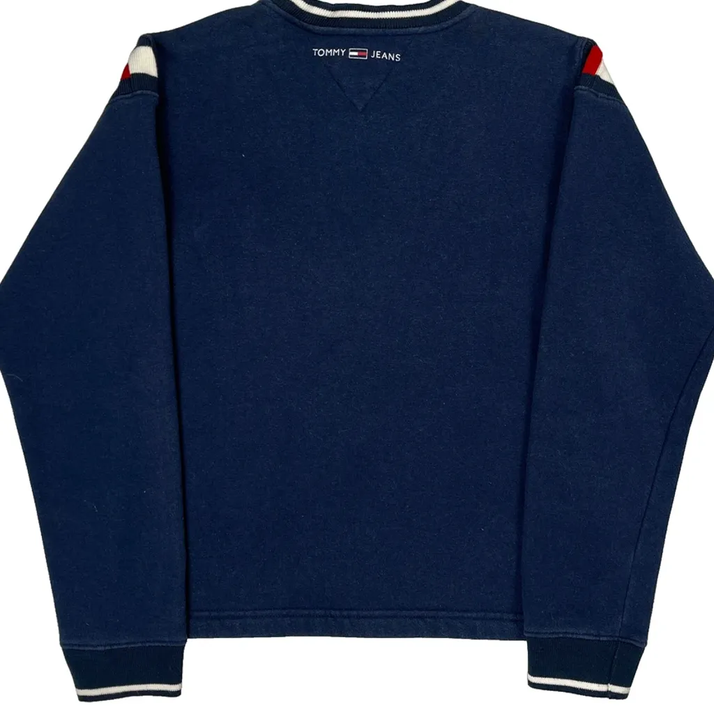 Tommy Jeans Spellout Sweatshirt - Large Blue Cotton Blend - Image 7