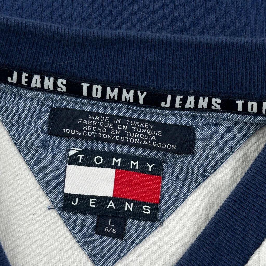 Tommy Jeans Striped T-Shirt - Large Blue Cotton - Image 3