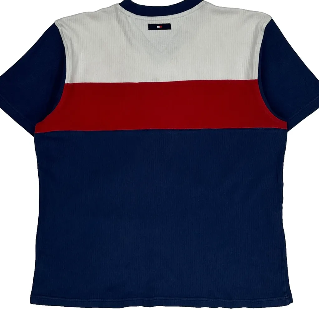 Tommy Jeans Striped T-Shirt - Large Blue Cotton - Image 7