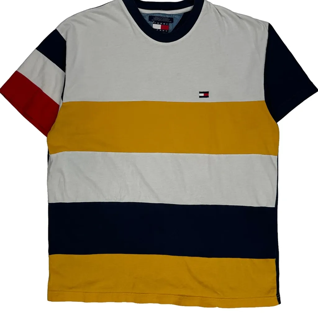 Tommy Jeans Striped T-Shirt - Large Multicoloured Cotton - Image 4