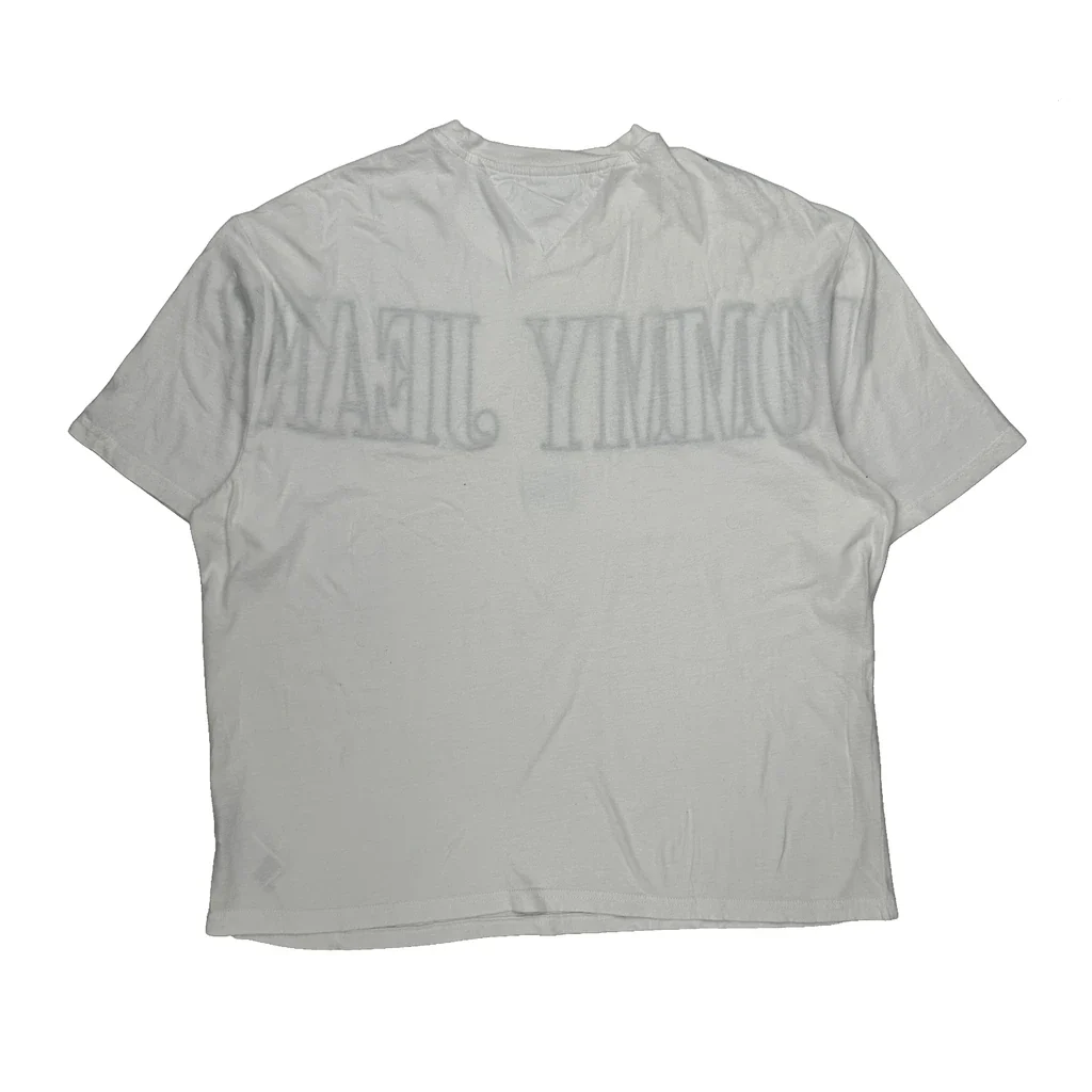 Tommy Jeans Spellout T-Shirt - Large White Cotton - Image 2