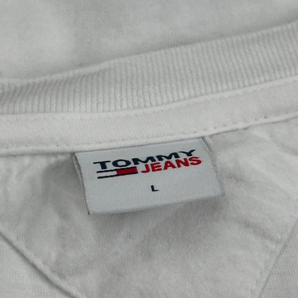 Tommy Jeans Spellout T-Shirt - Large White Cotton - Image 3