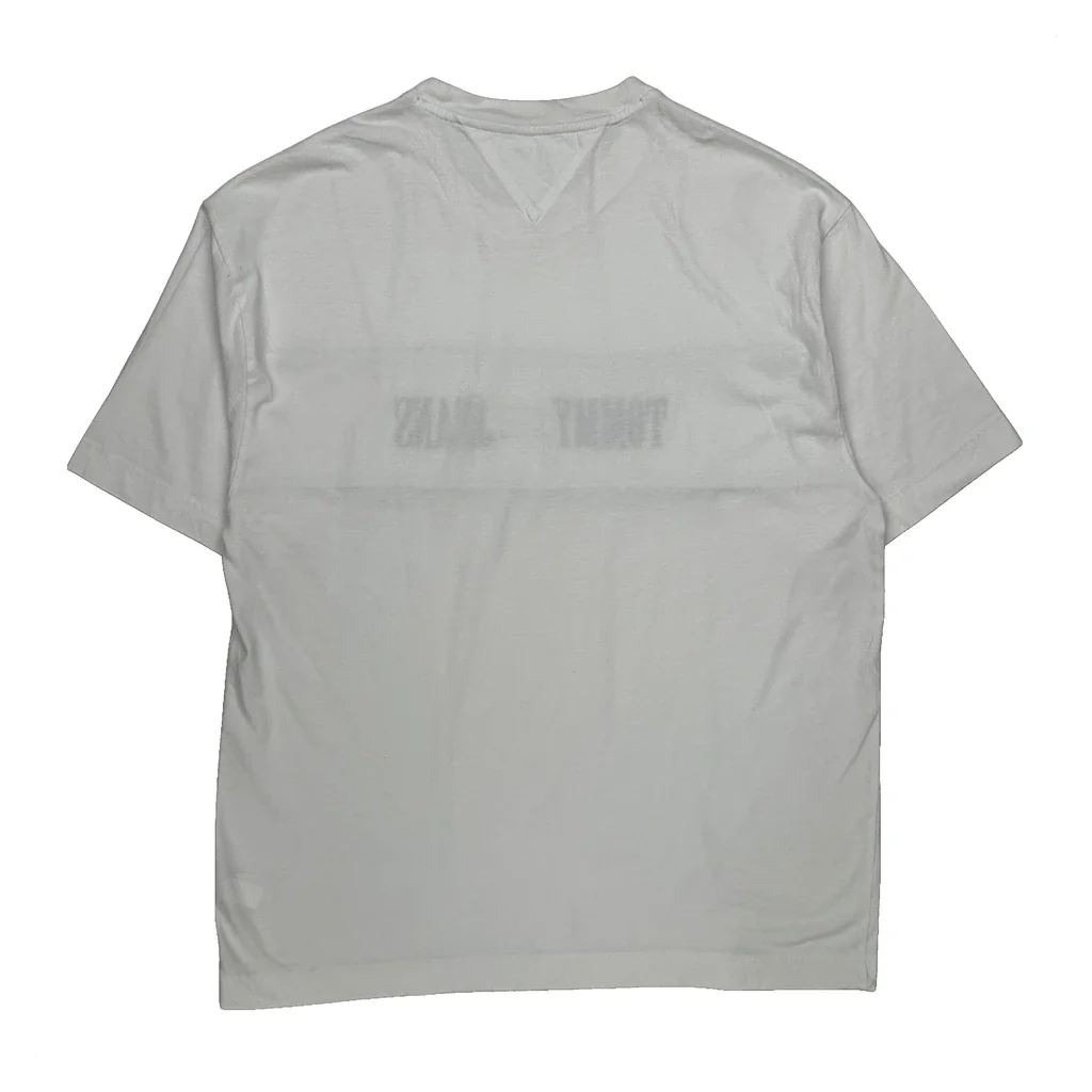 Tommy Jeans Spellout T-Shirt - Large White Cotton - Image 2