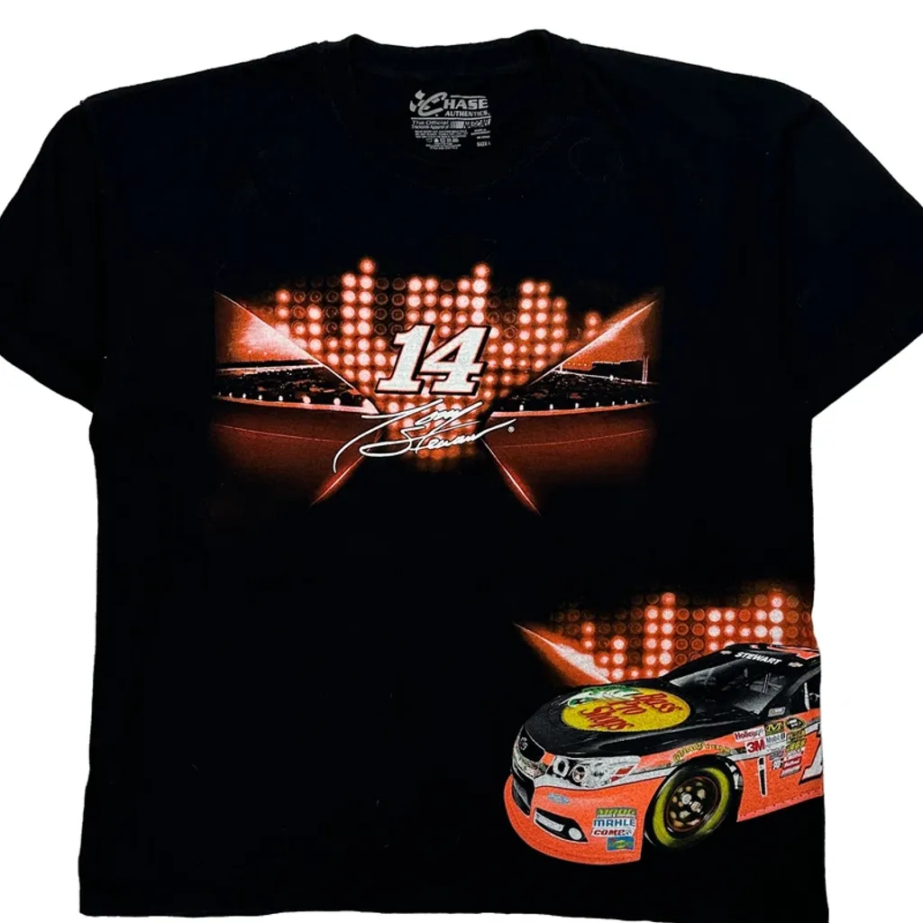 Tony Stewart Chase Authentics Nascar T-Shirt - Large Black Cotton - Image 5