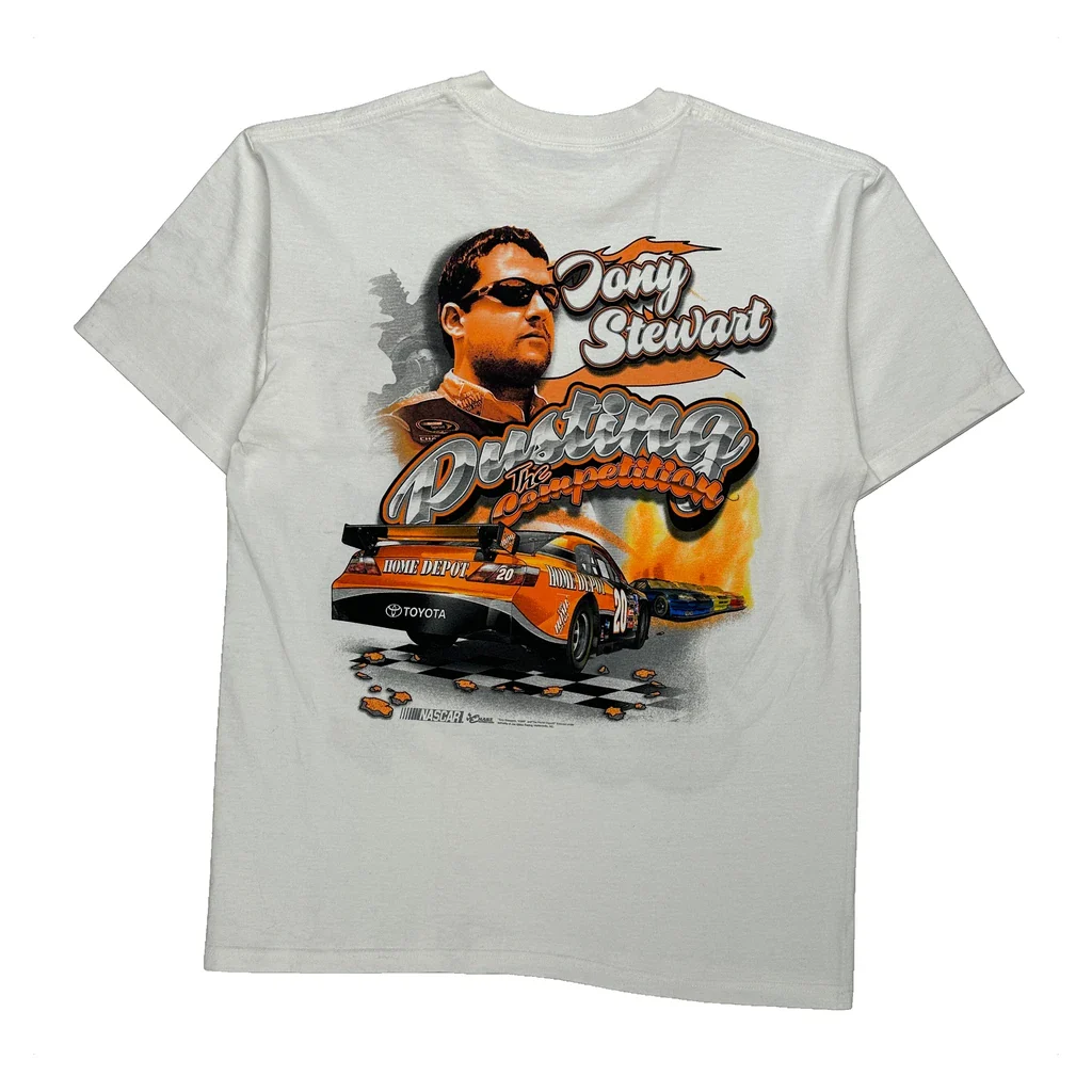 Tony Stewart Chase Authentics Nascar T-Shirt - Large White Cotton - Image 2