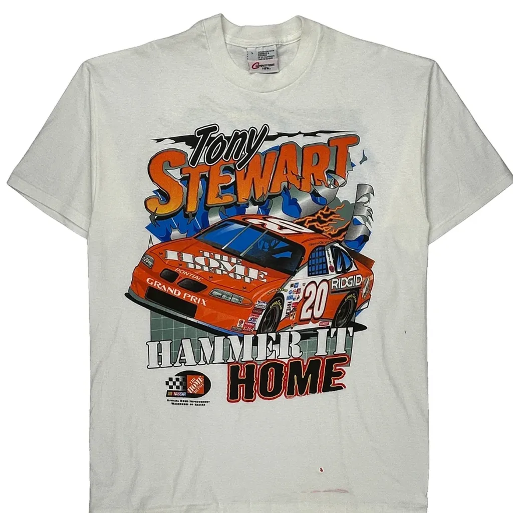 Tony Stewart Competitors View Nascar T-Shirt - Large White Cotton - Image 4