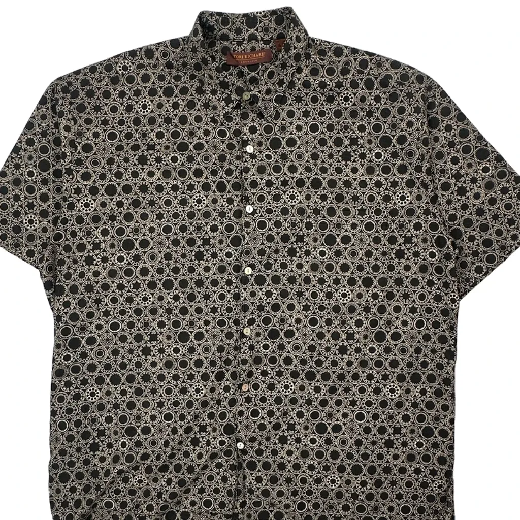 Tori Richards Hawaiian Shirt - XL Black Cotton - Image 5