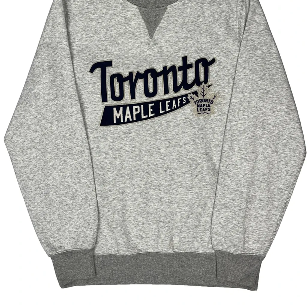 Toronto Maple Leafs Ccm Sweatshirt - Medium Grey Cotton - Image 5