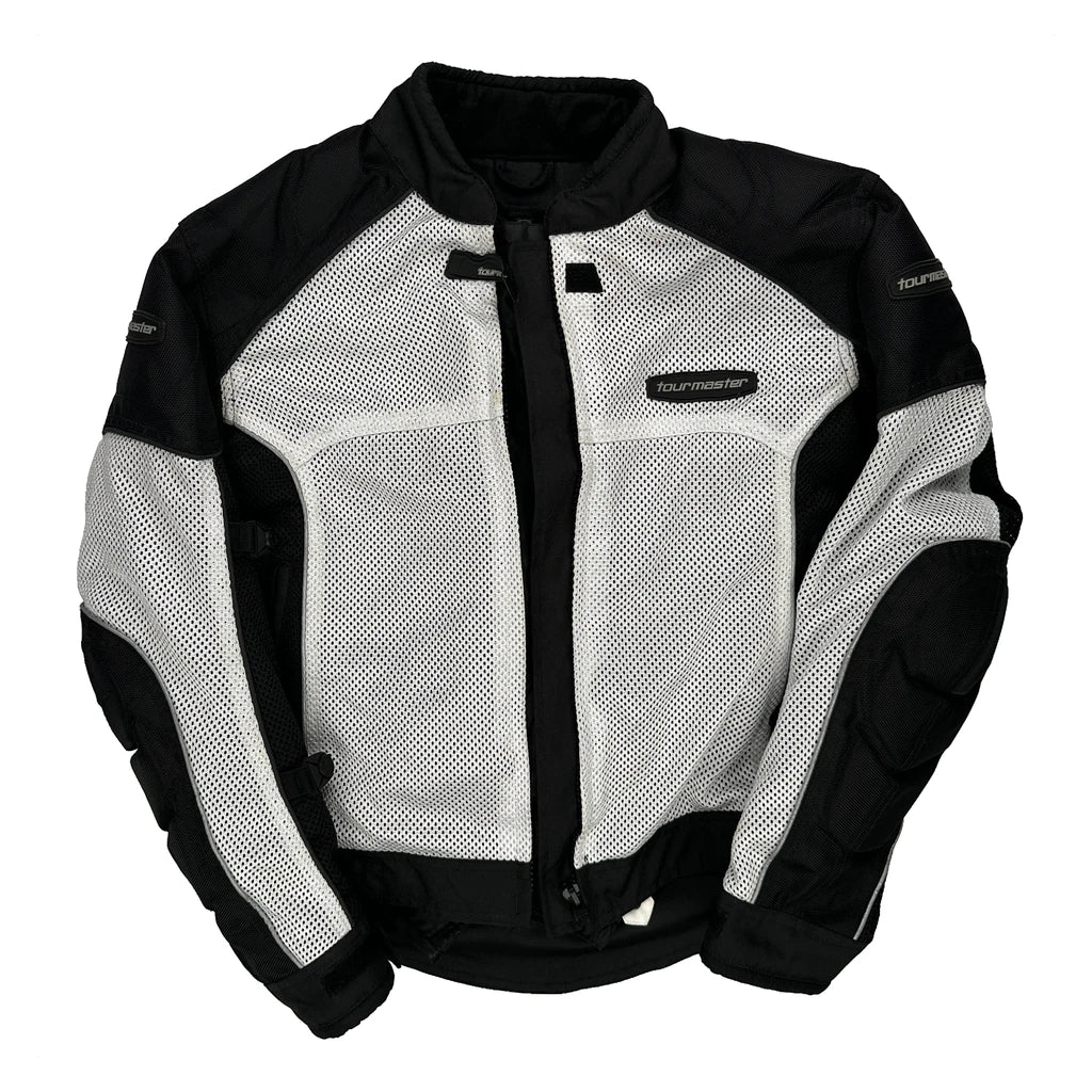 Tour Master Motorcycle Jacket - Medium Black & White Polyester