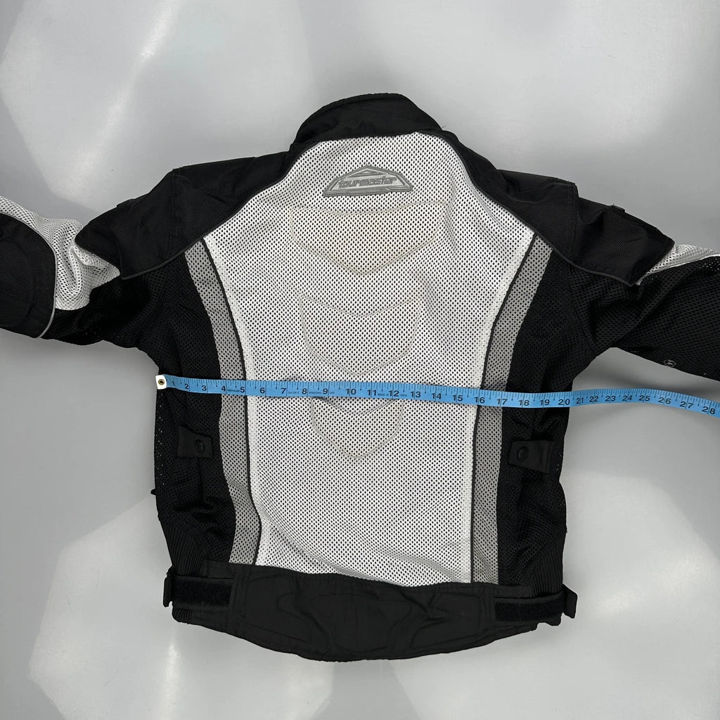 Tour Master Motorcycle Jacket - Medium Black & White Polyester - Image 3
