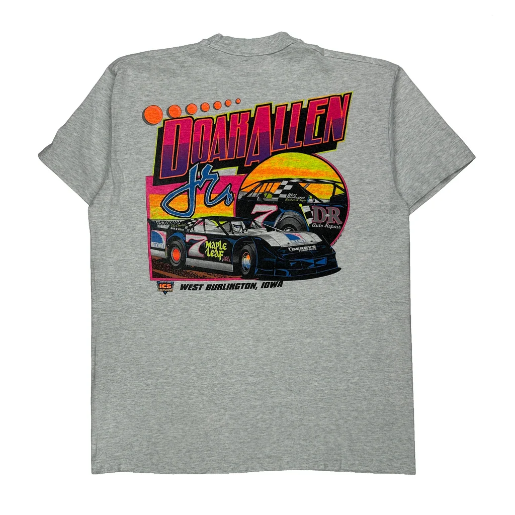 Track Champion Fruit Of The Loom Graphic T-Shirt - XL Grey Cotton - Image 2