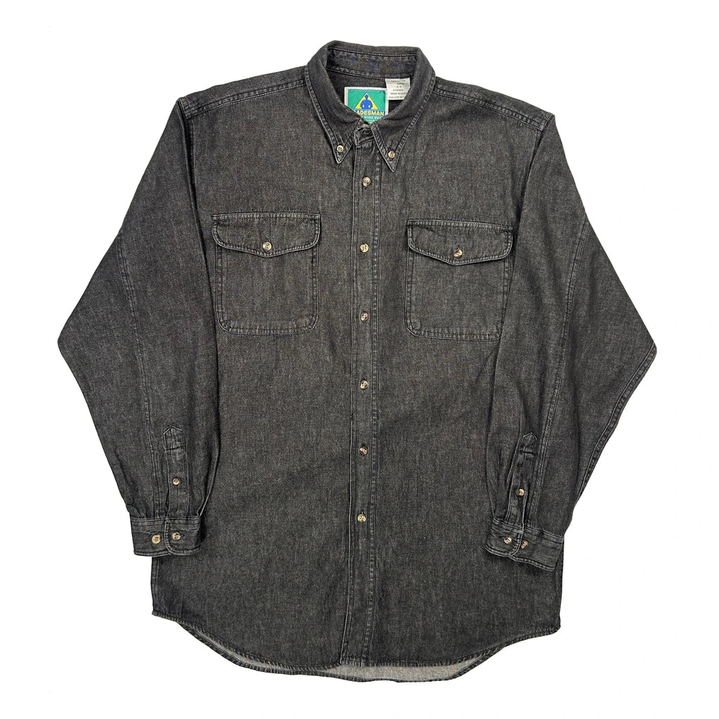 Tradesman Work Denim Shirt - Small Gray Cotton