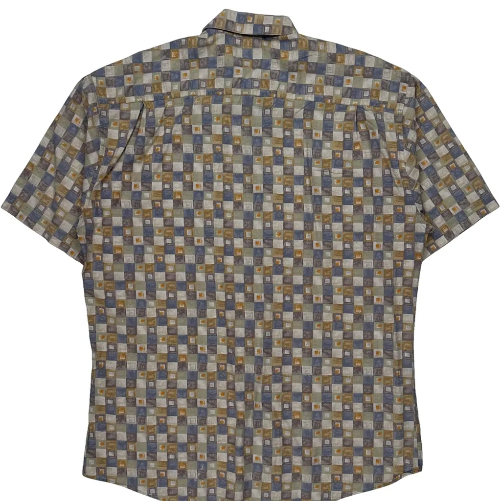 Tradizioni Checked Short Sleeve Shirt - Medium Multicoloured Cotton Blend - Image 7