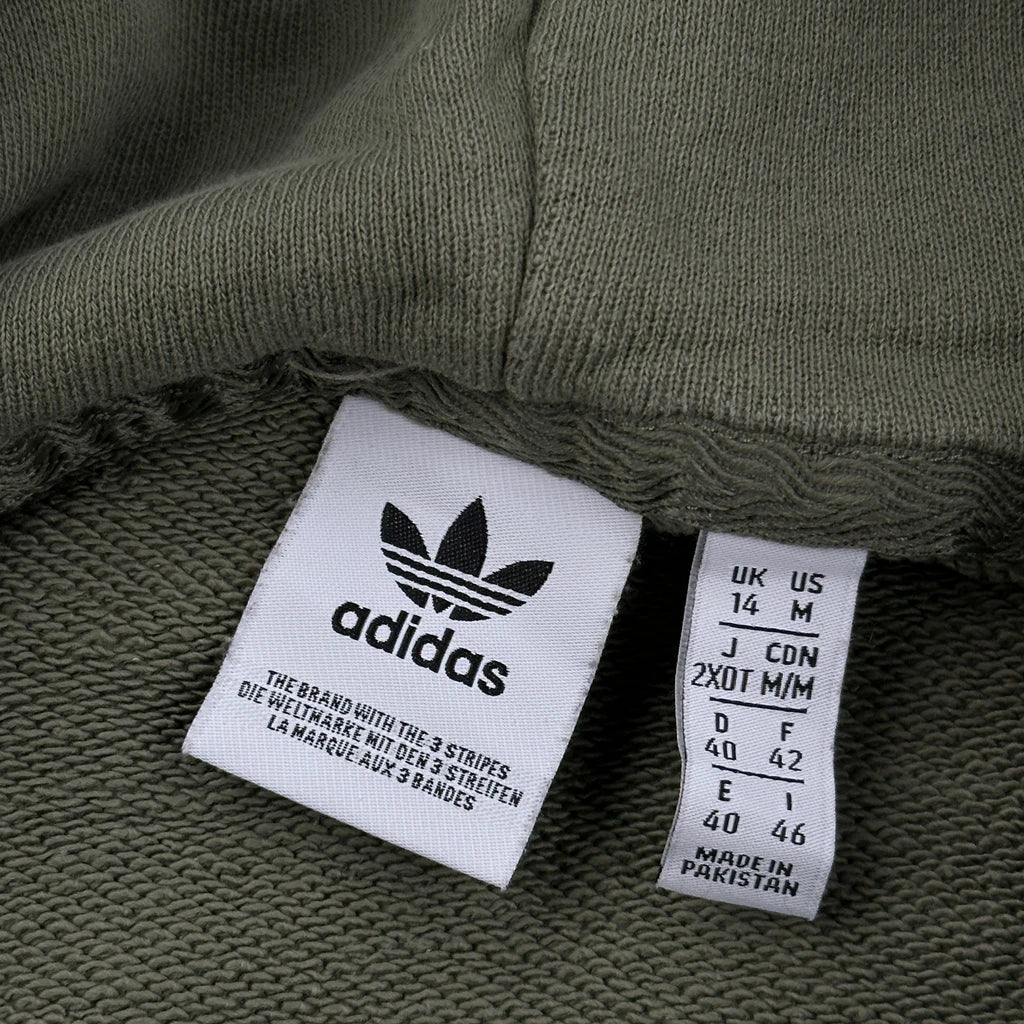 Trefoil Logo Adidas Hoodie - Medium Green Cotton - Image 3