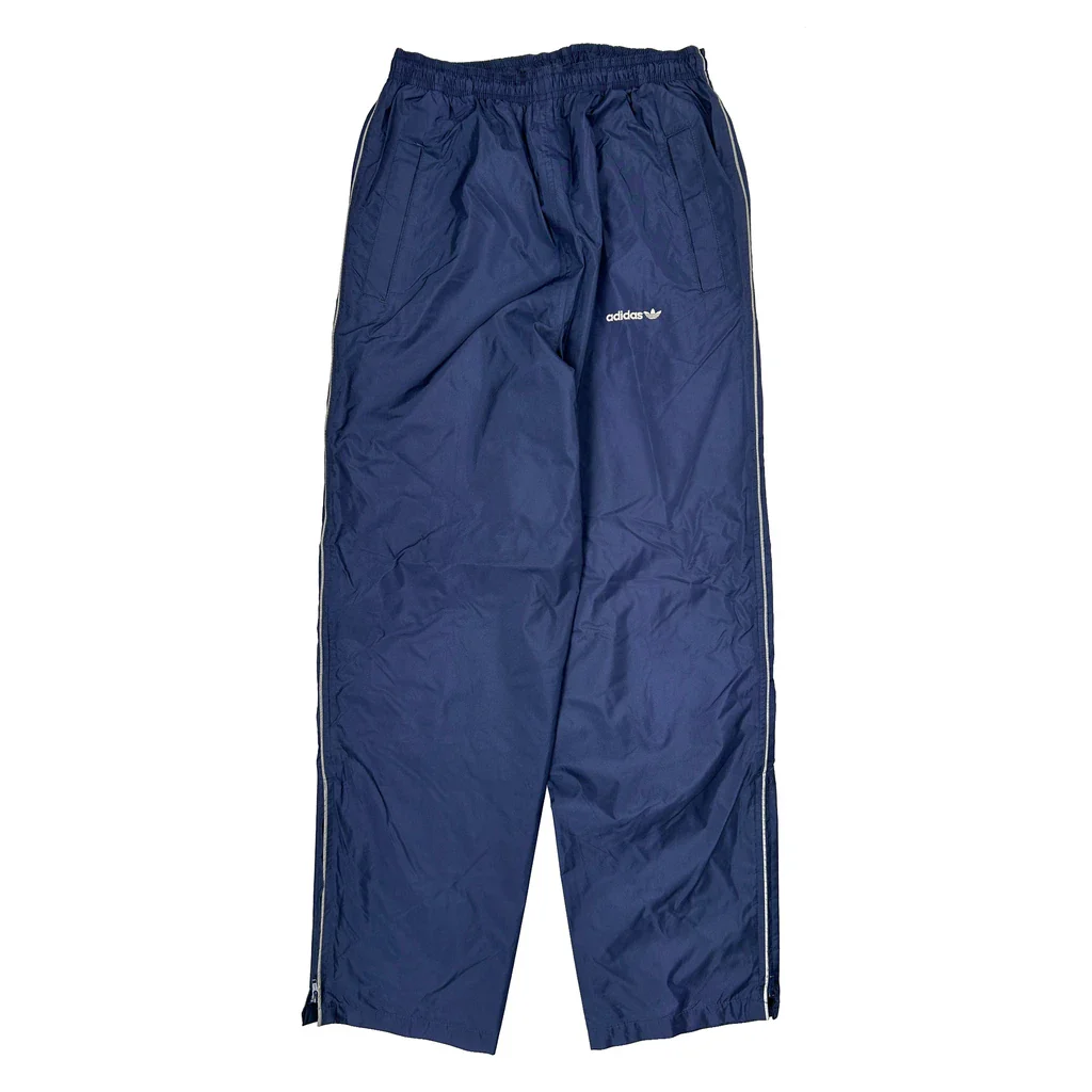 Trefoil Logo Adidas Track Pants - Medium Blue Polyester
